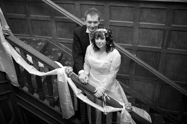 bride and groom stairs ewell court house