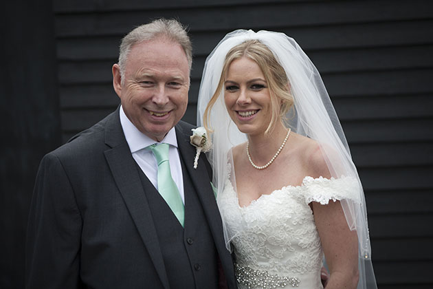 bride and father Channels Golf Club Essex