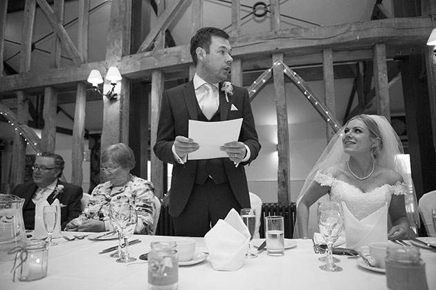 Groom wedding speeches Essex Barn Channels Essex