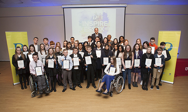 group photo of award winners at the Diana awards ceremony Chelmsford