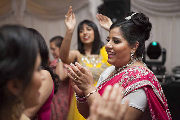 Indian woman dancing at party