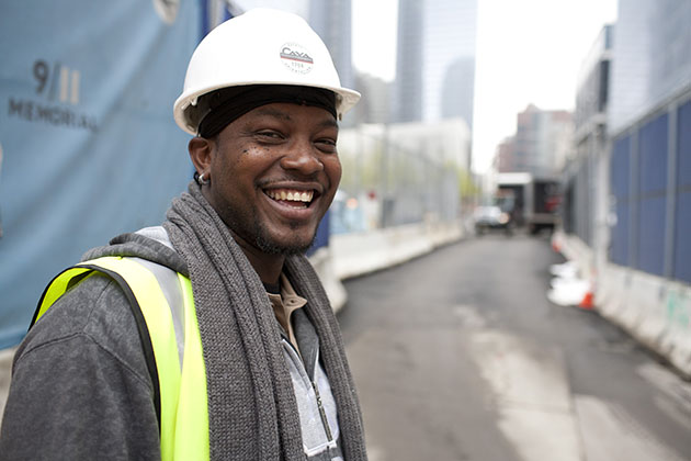 Construction worker at 9/11 memorial