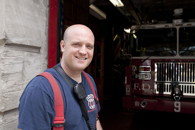 portrait of NYC fireman