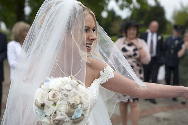 Bride outside at Channels