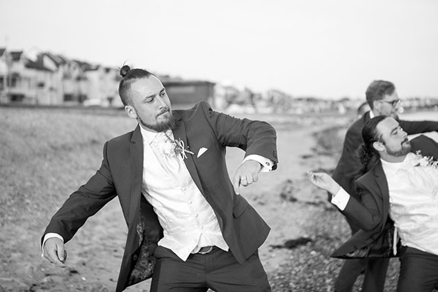 Groomsman Throwing Stones