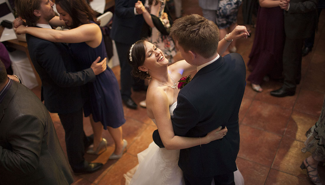 bride and groom first dance at an Essex wedding venue