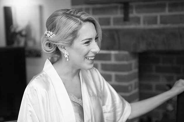 bride smiling at home