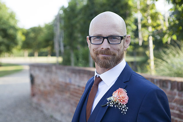 Portrait of groom's father at Vaulty Manor