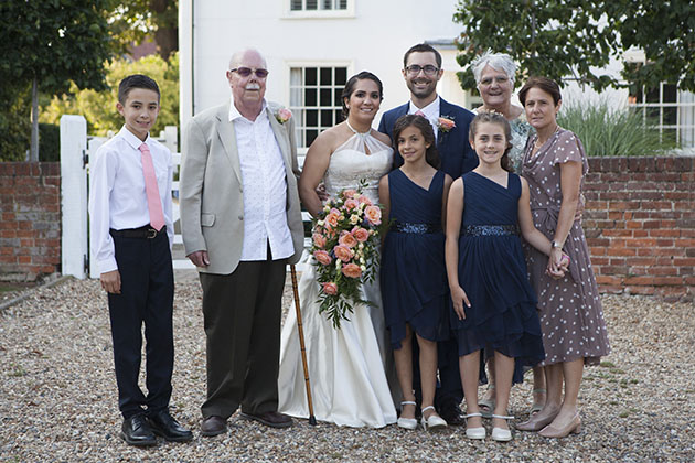 Wedding family group at Vaulty Manor