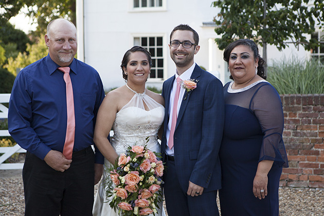 Wedding family group at Vaulty Manor