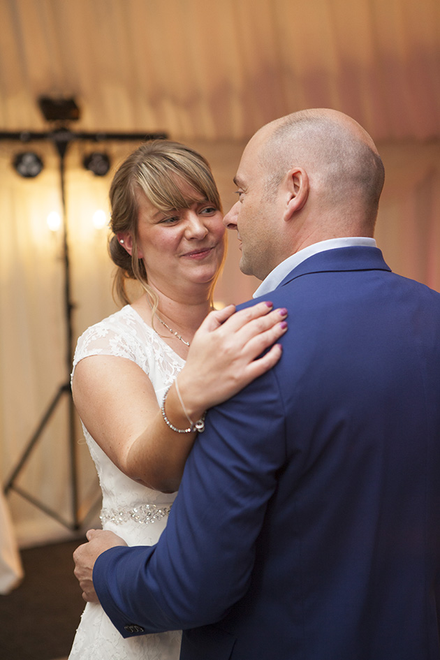 Bride and groom during first dance at wedding