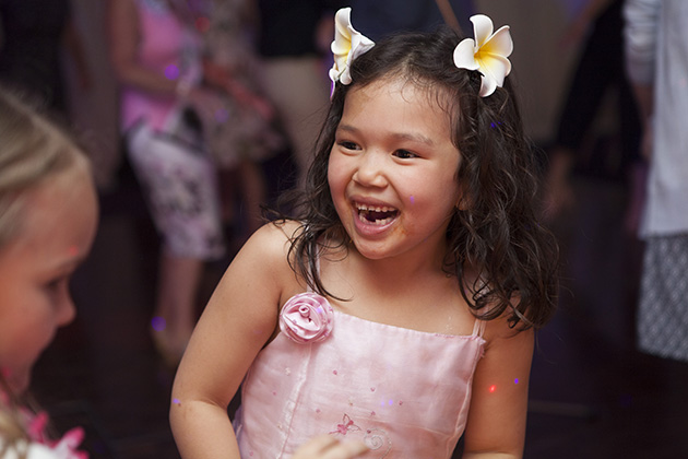 Young girl laughing on the dancefloor
