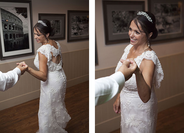 Portraits of bride dancing